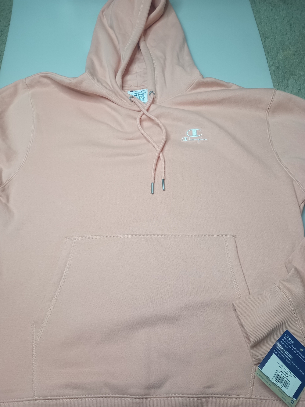 Champion Men's Classic Fleece Peach Grapefruit Hoodie Size M
